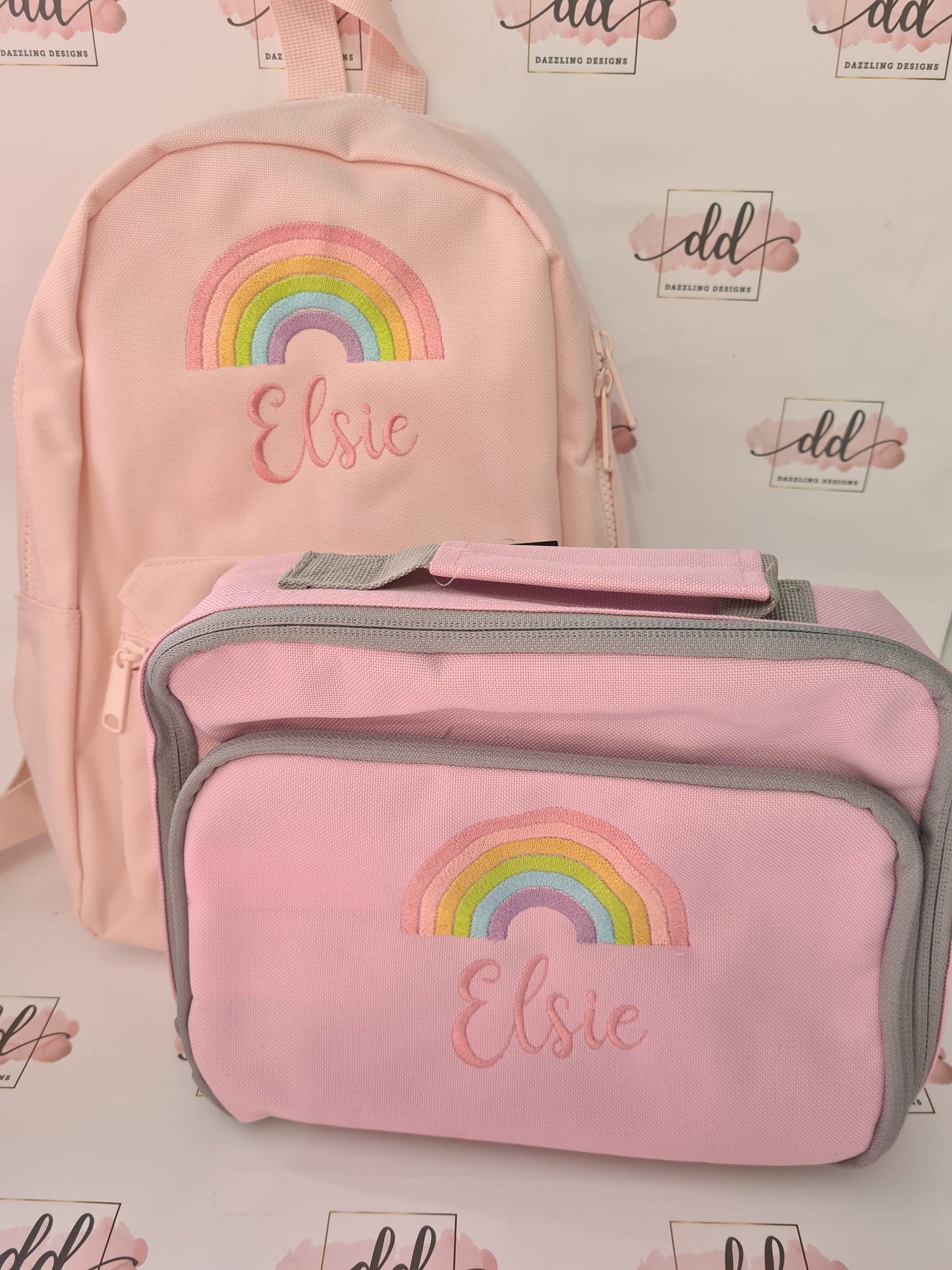 Pastel Rainbow embroidered backpack