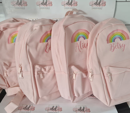 Pastel Rainbow embroidered backpack