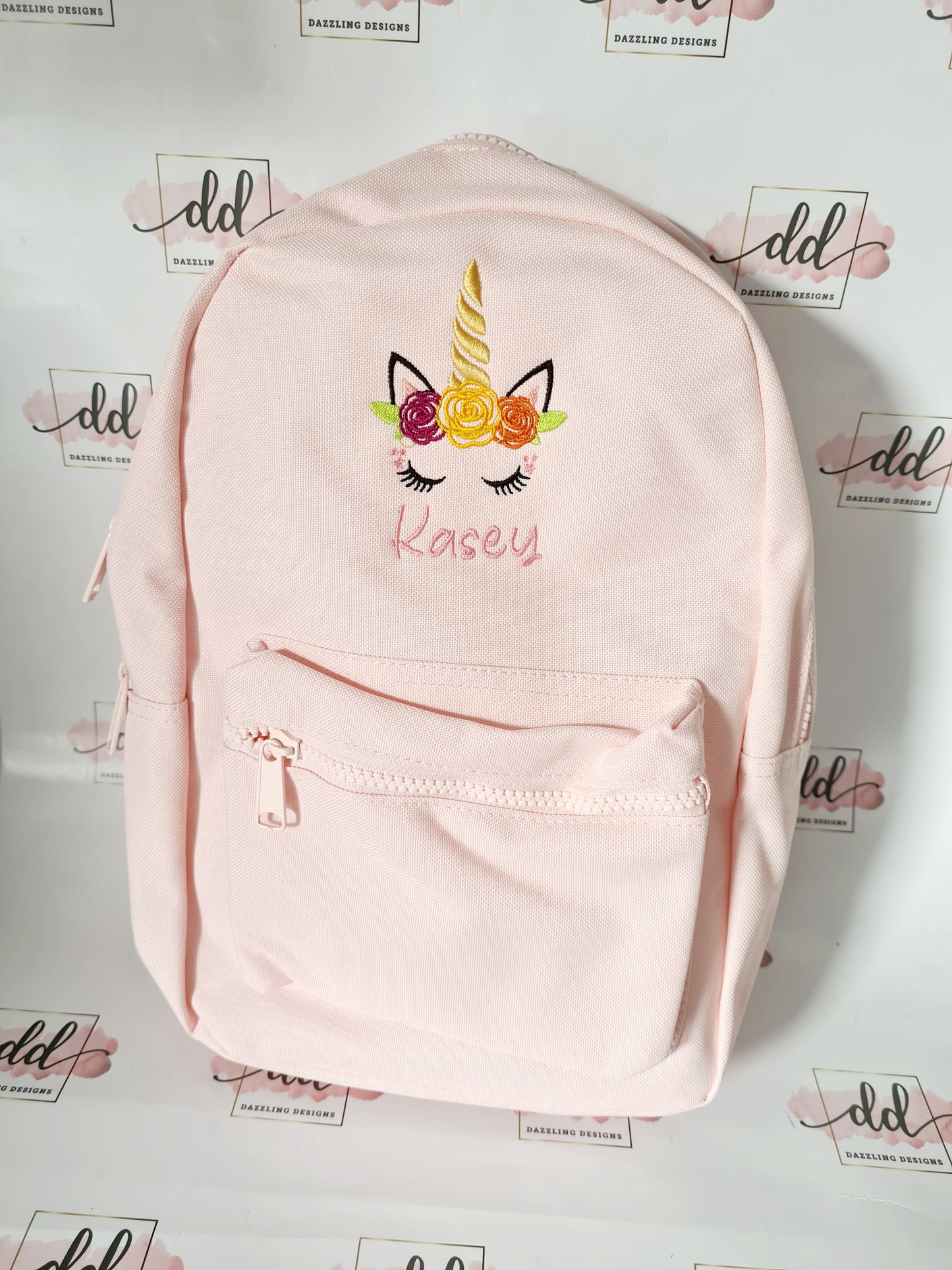 Unicorn head embroidered backpack