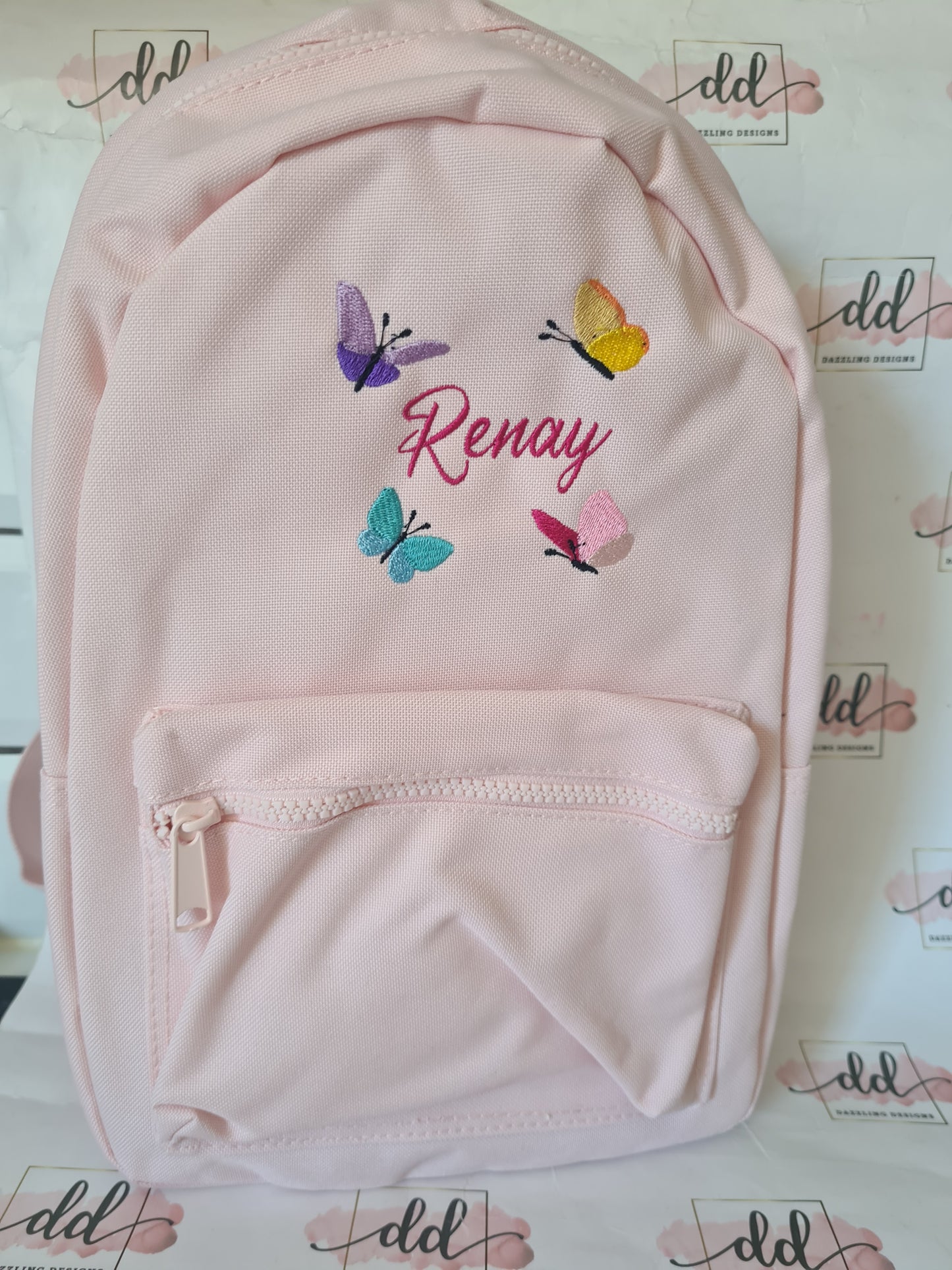 Butterfly embroidered backpack