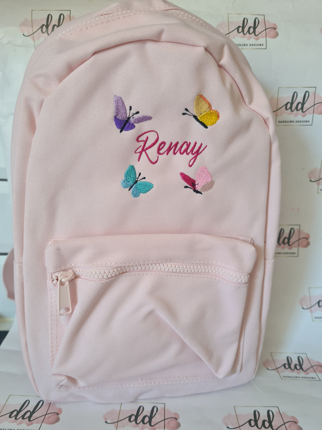 Butterfly embroidered backpack