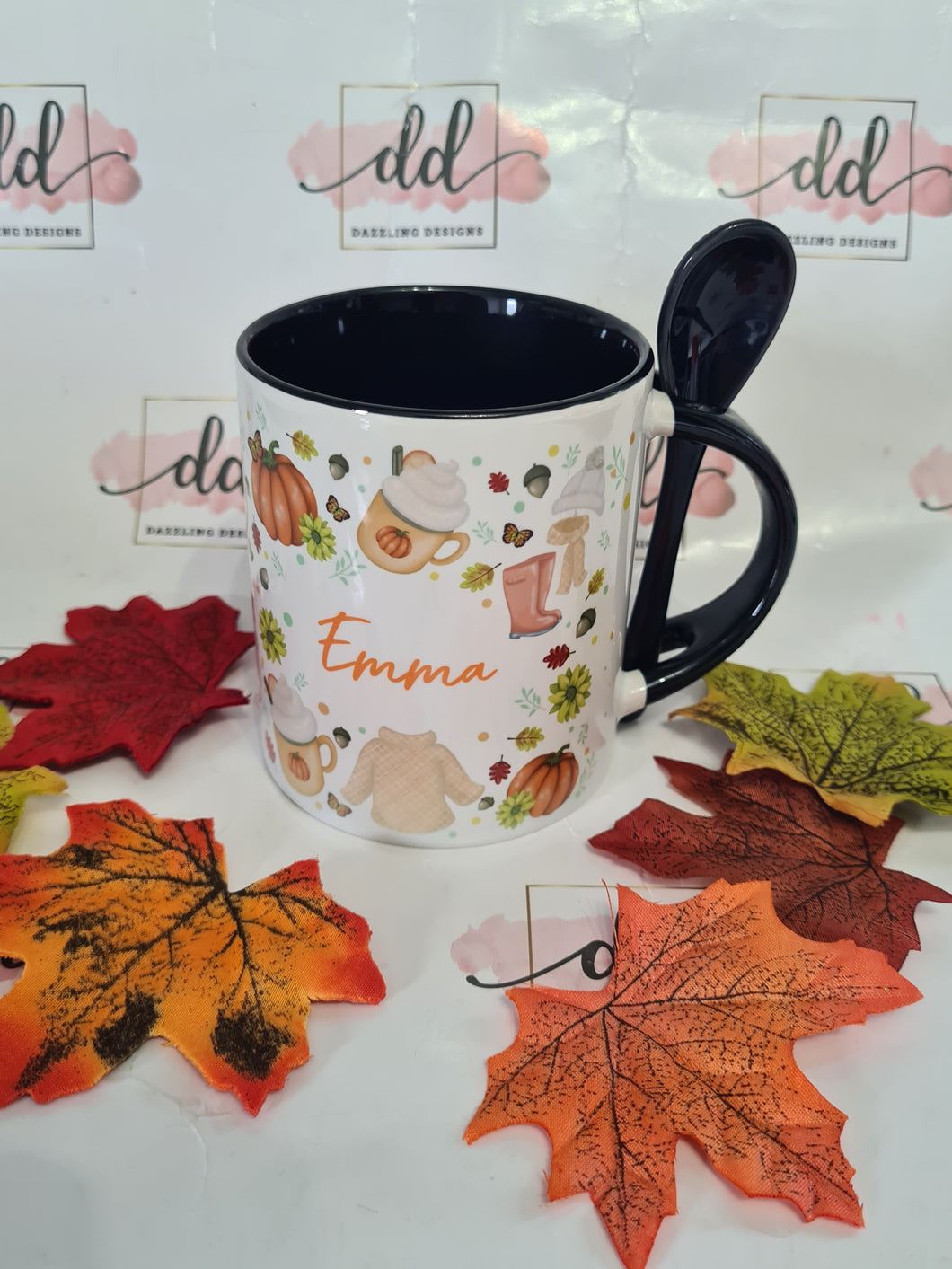 Autumn mug with spoon