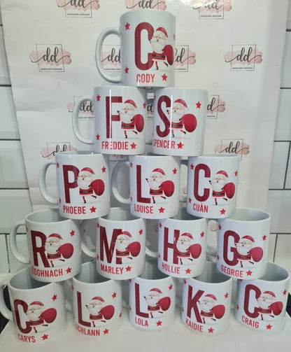 Christmas initial mugs