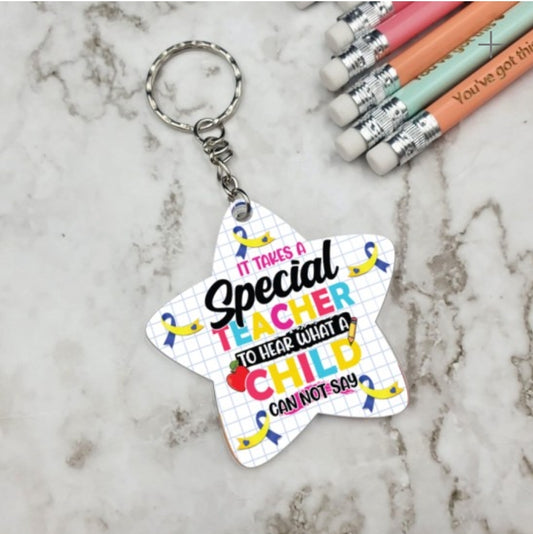 Teacher star keyring