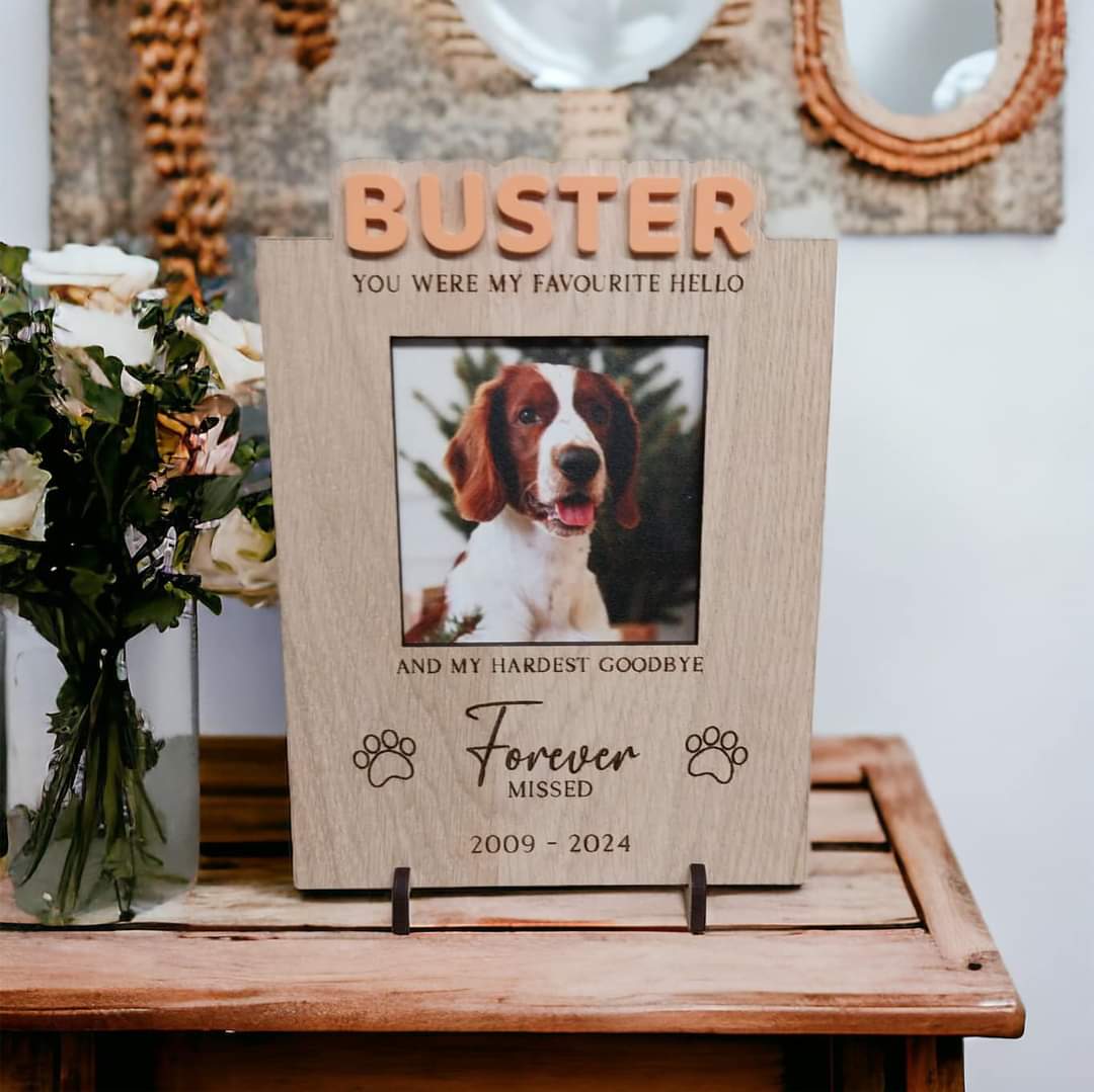 Pet memorial wooden plaque