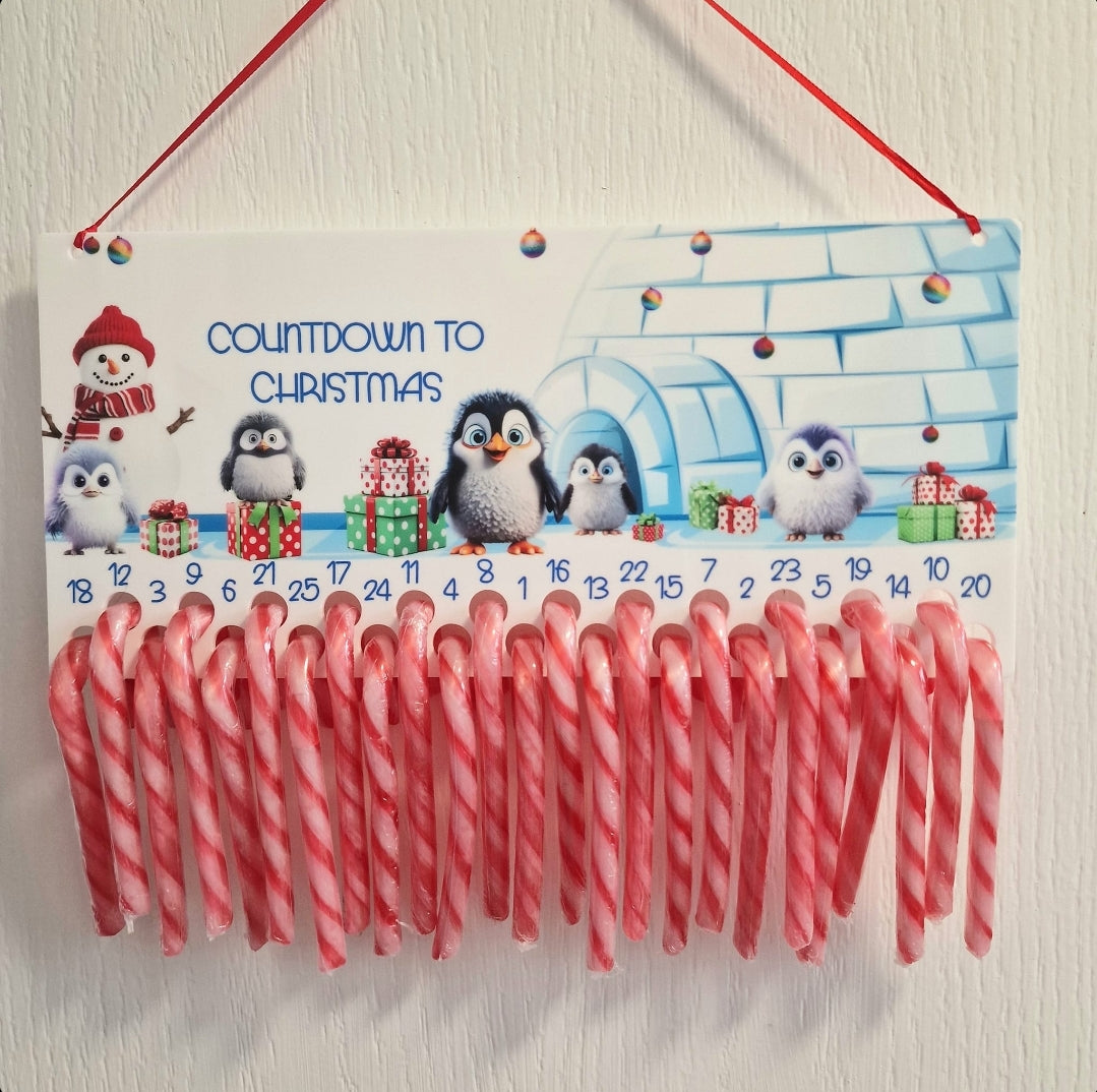 Candy cane advent calendar