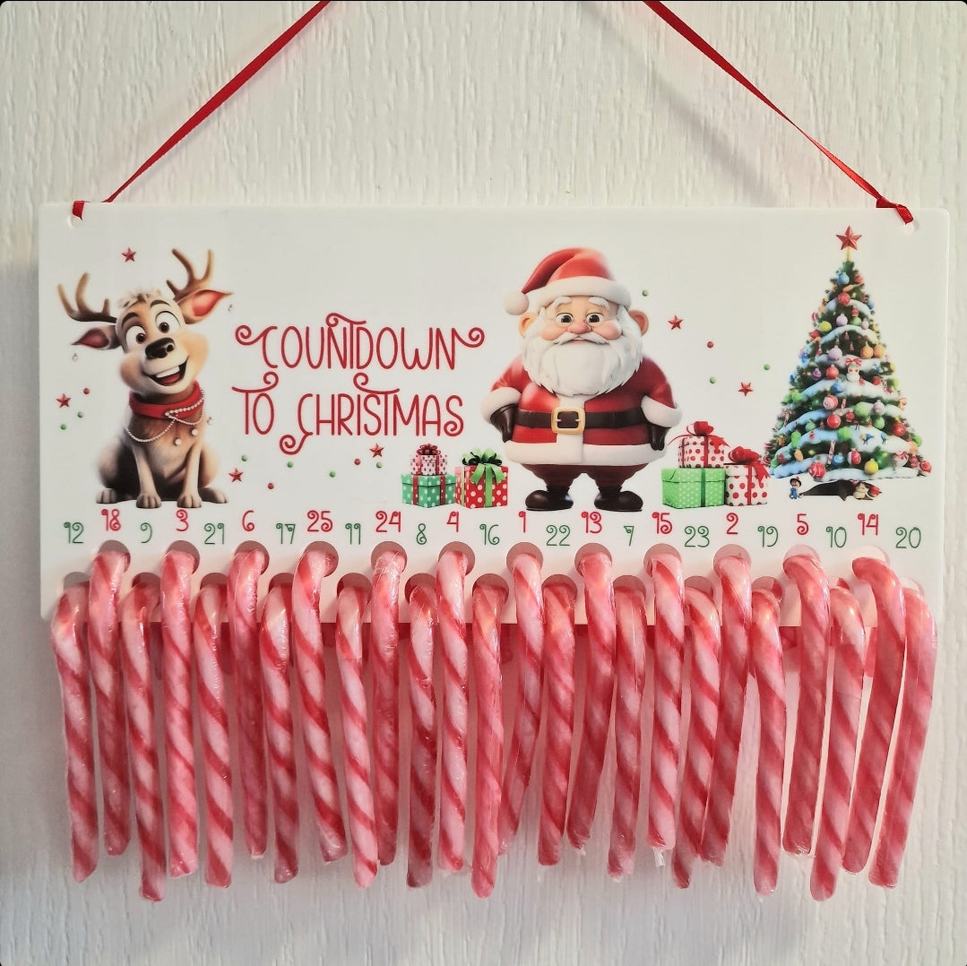 Candy cane advent calendar