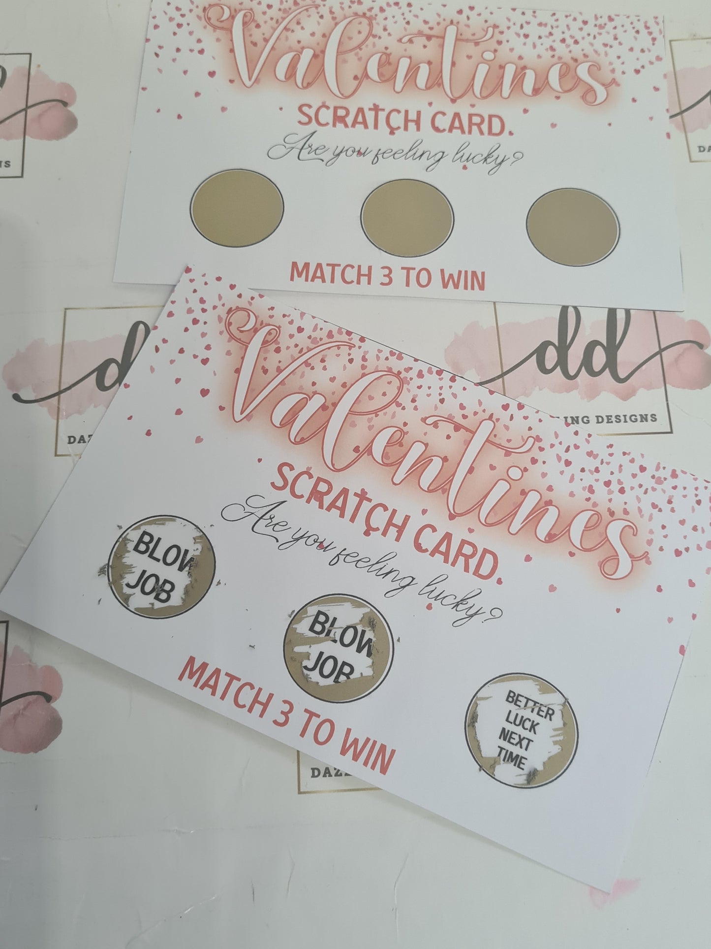 Valentines scratch card