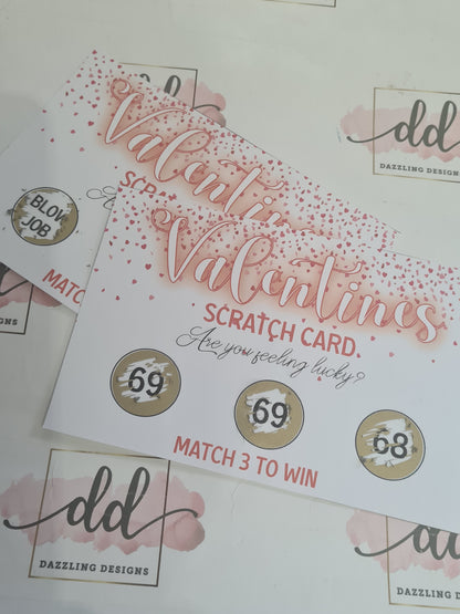 Valentines scratch card