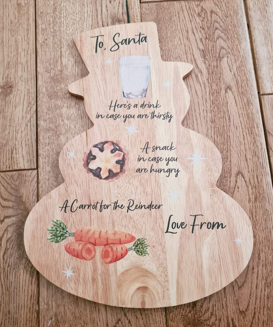 Santa treat board (snowman shape)