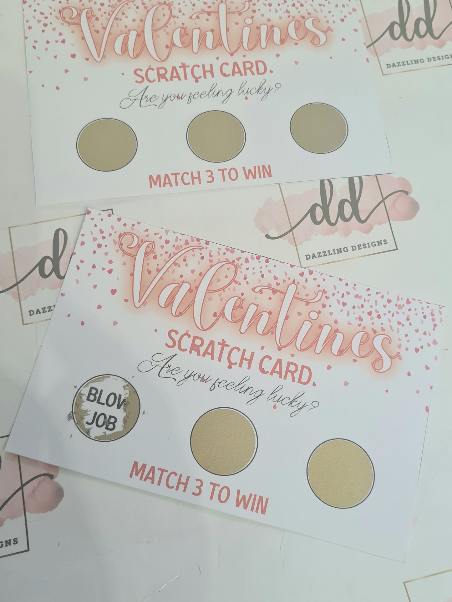 Valentines scratch card