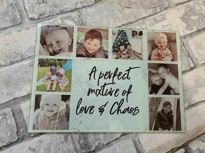 Personalised glass photo chopping board