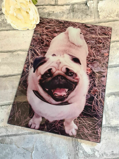 Personalised glass photo chopping board