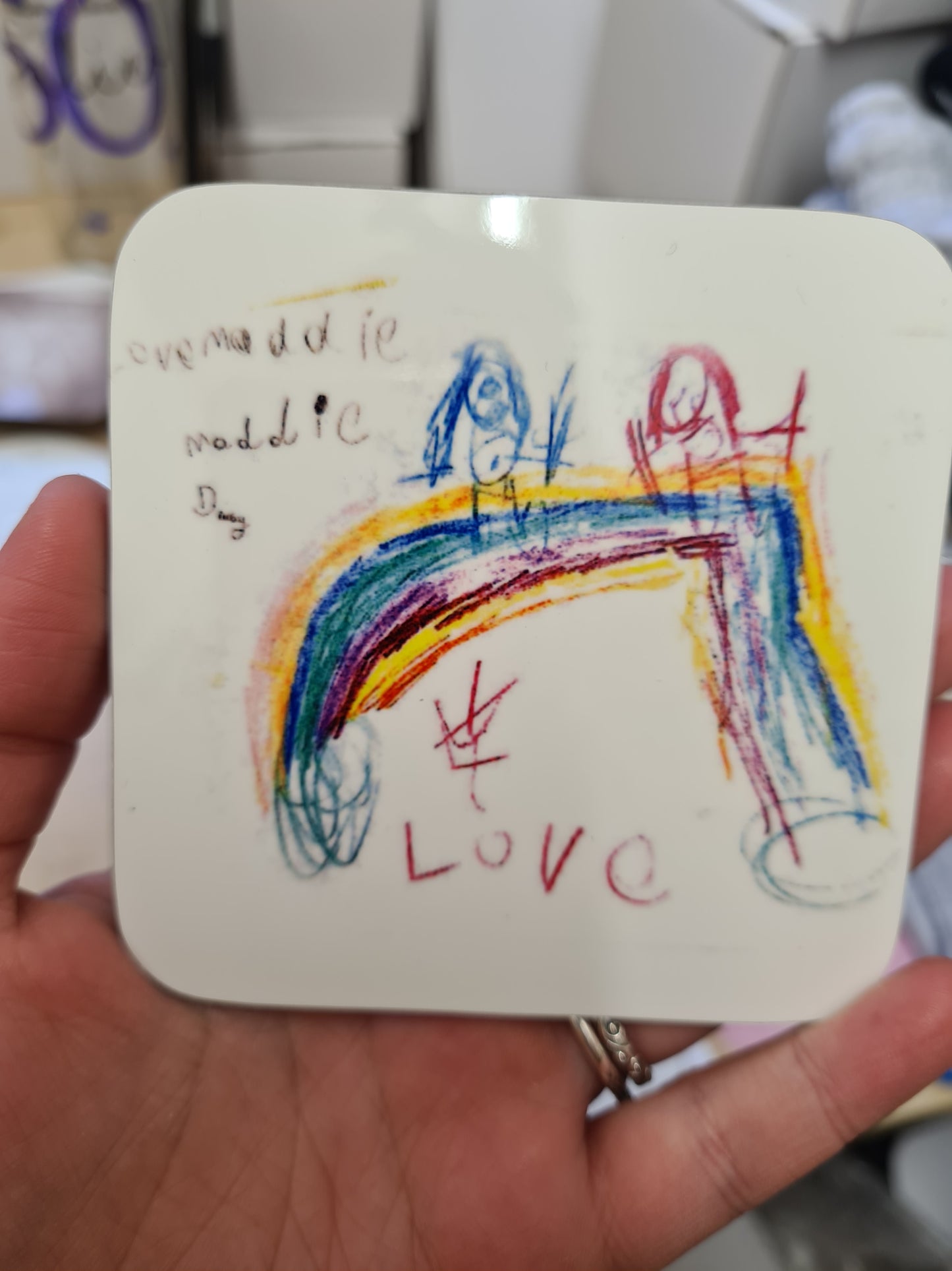 Childrens drawing coasters