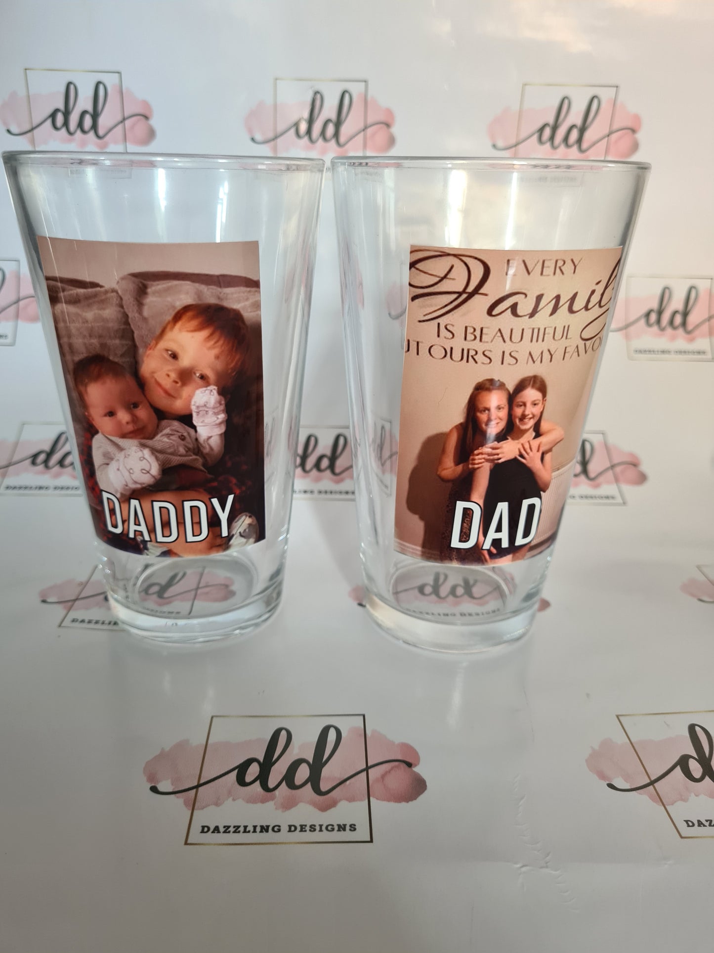 Photo pint glasses