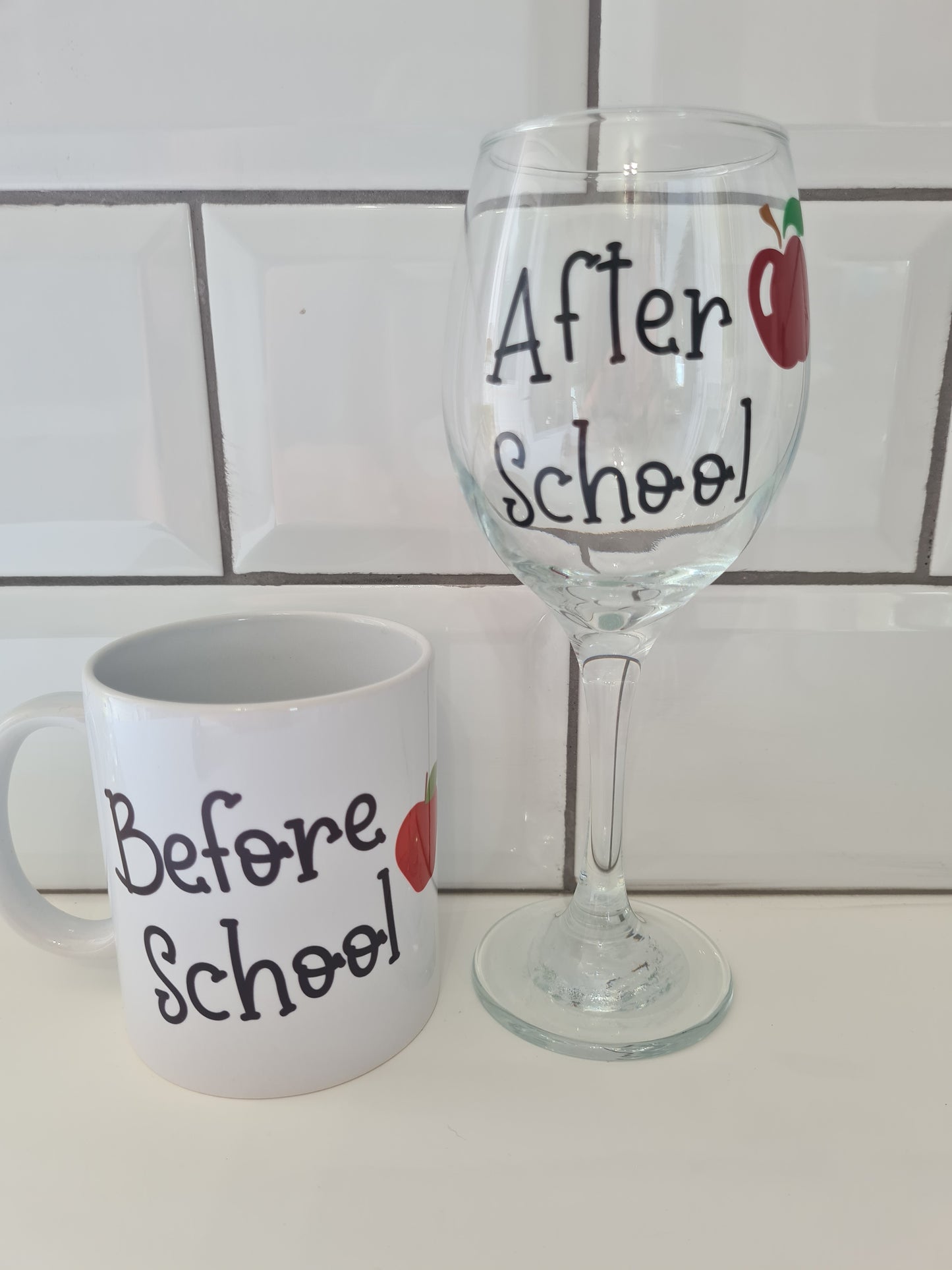 Teacher glass and cup set