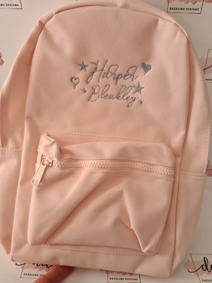 Personalised name embroidered backpack