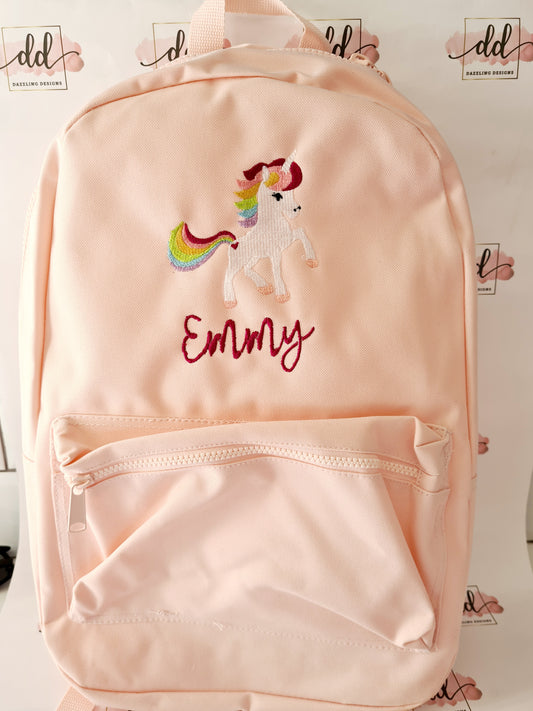 Unicorn embroidered backpack