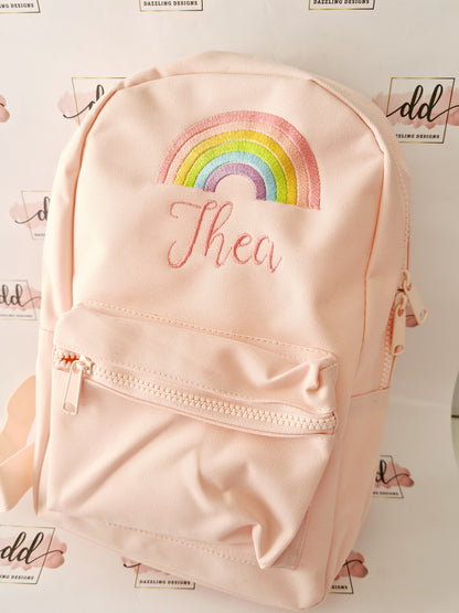 Pastel Rainbow embroidered backpack