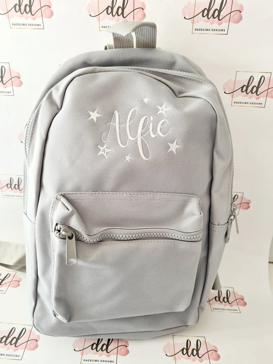 Personalised name embroidered backpack