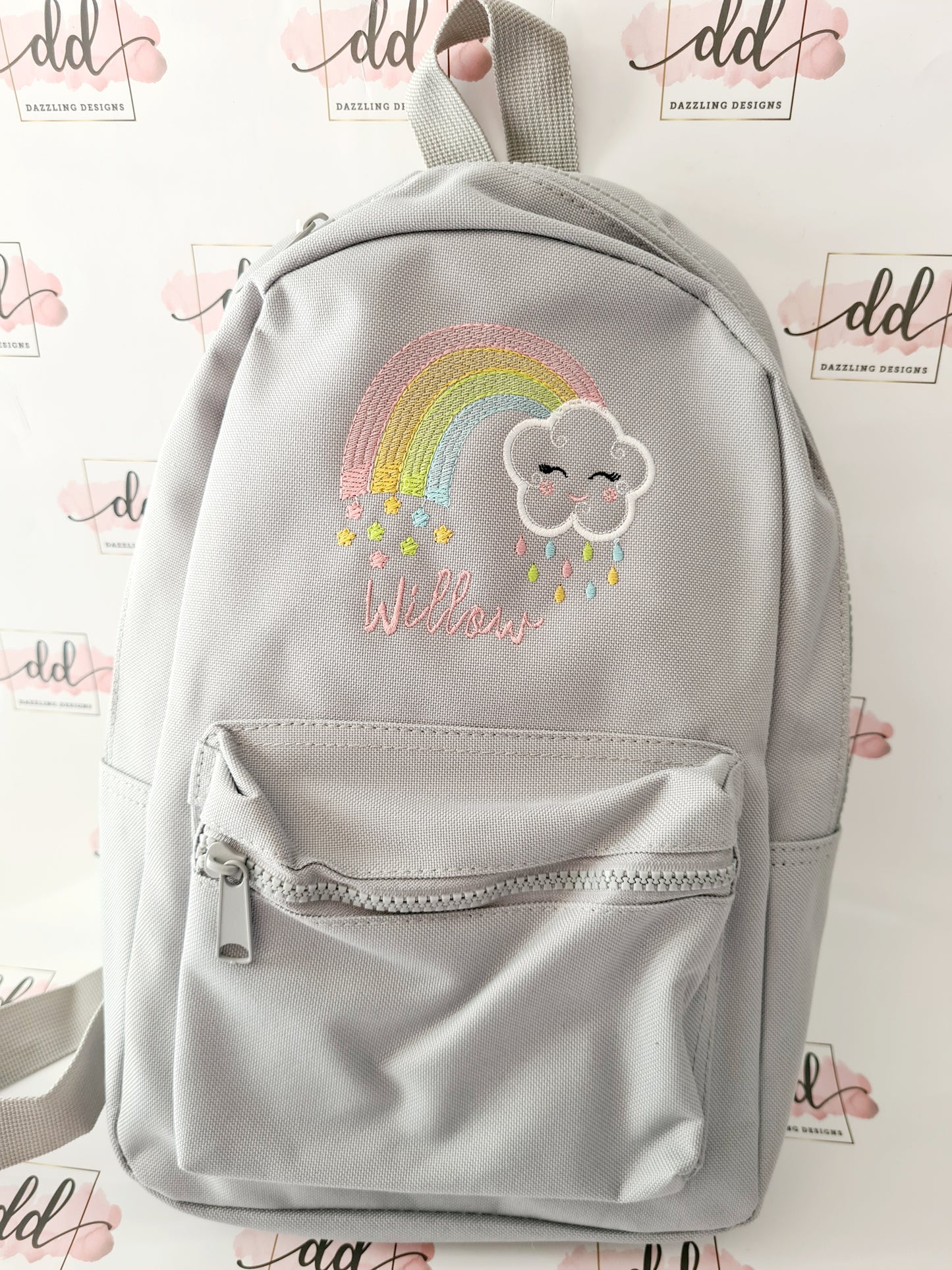 Rainbow shower embroidered backpack