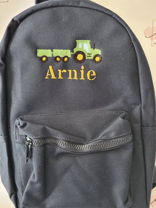 Tractor embroidered backpack