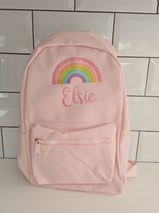 Pastel Rainbow embroidered backpack