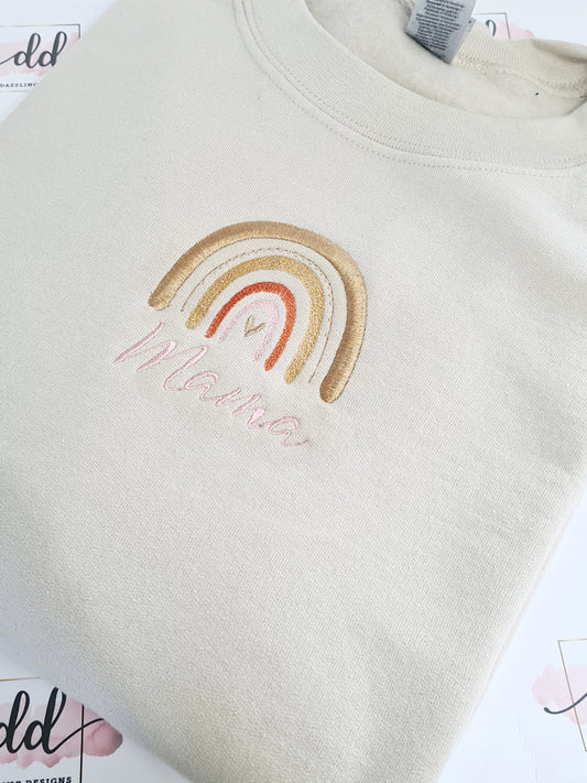 Rainbow mama embroidered jumper