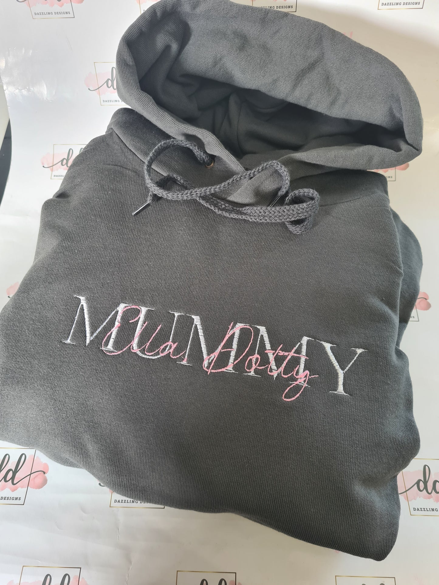 Embroidered name hoodie