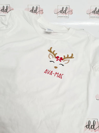 Childrens christmas reindeer t-shirt