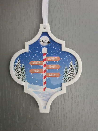 Family sign post bauble