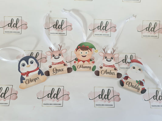 Character actylic tags/tree decoration