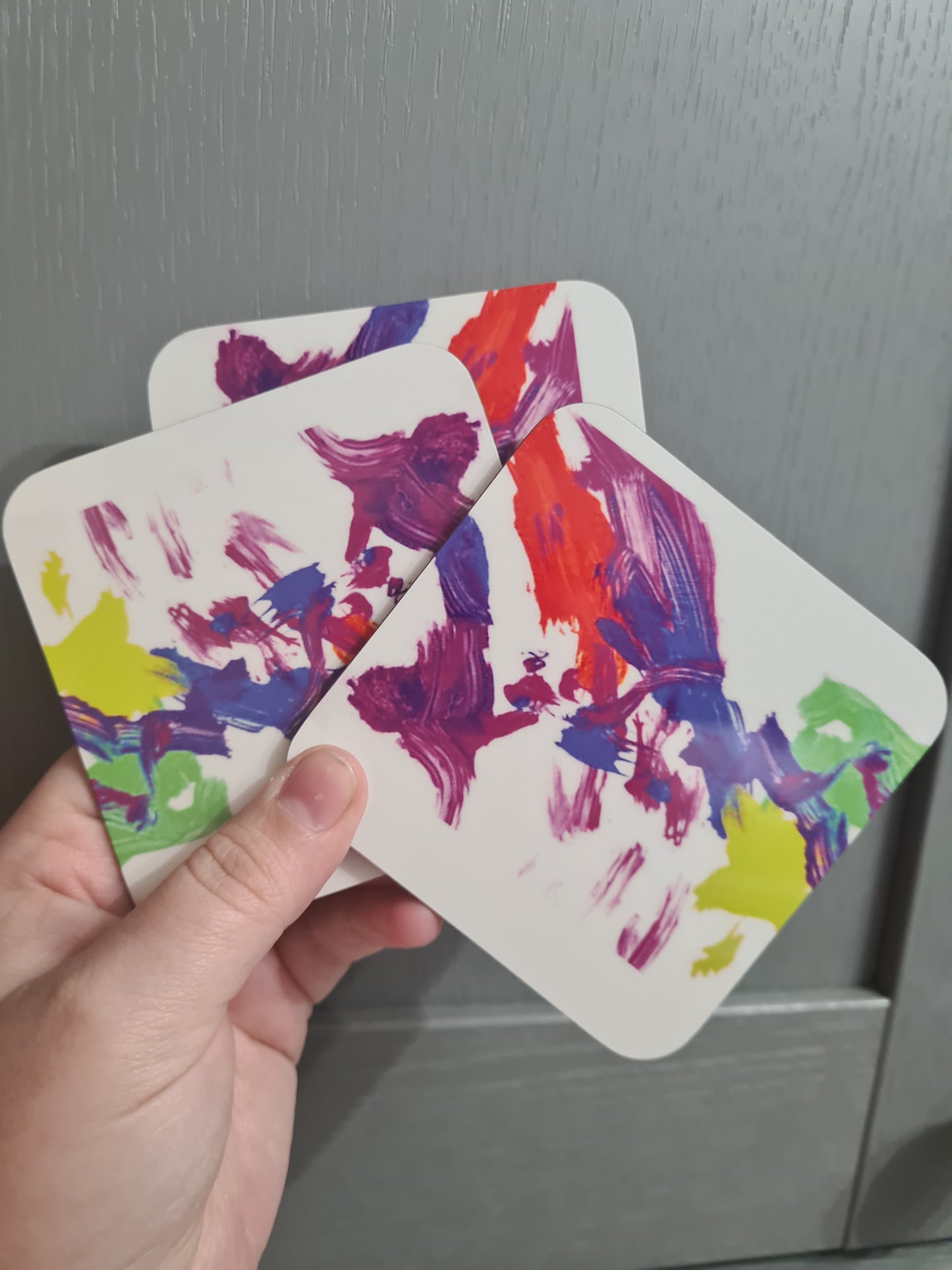 Childrens drawing coasters