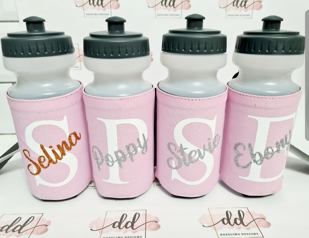 Water bottle with personalised sleeve