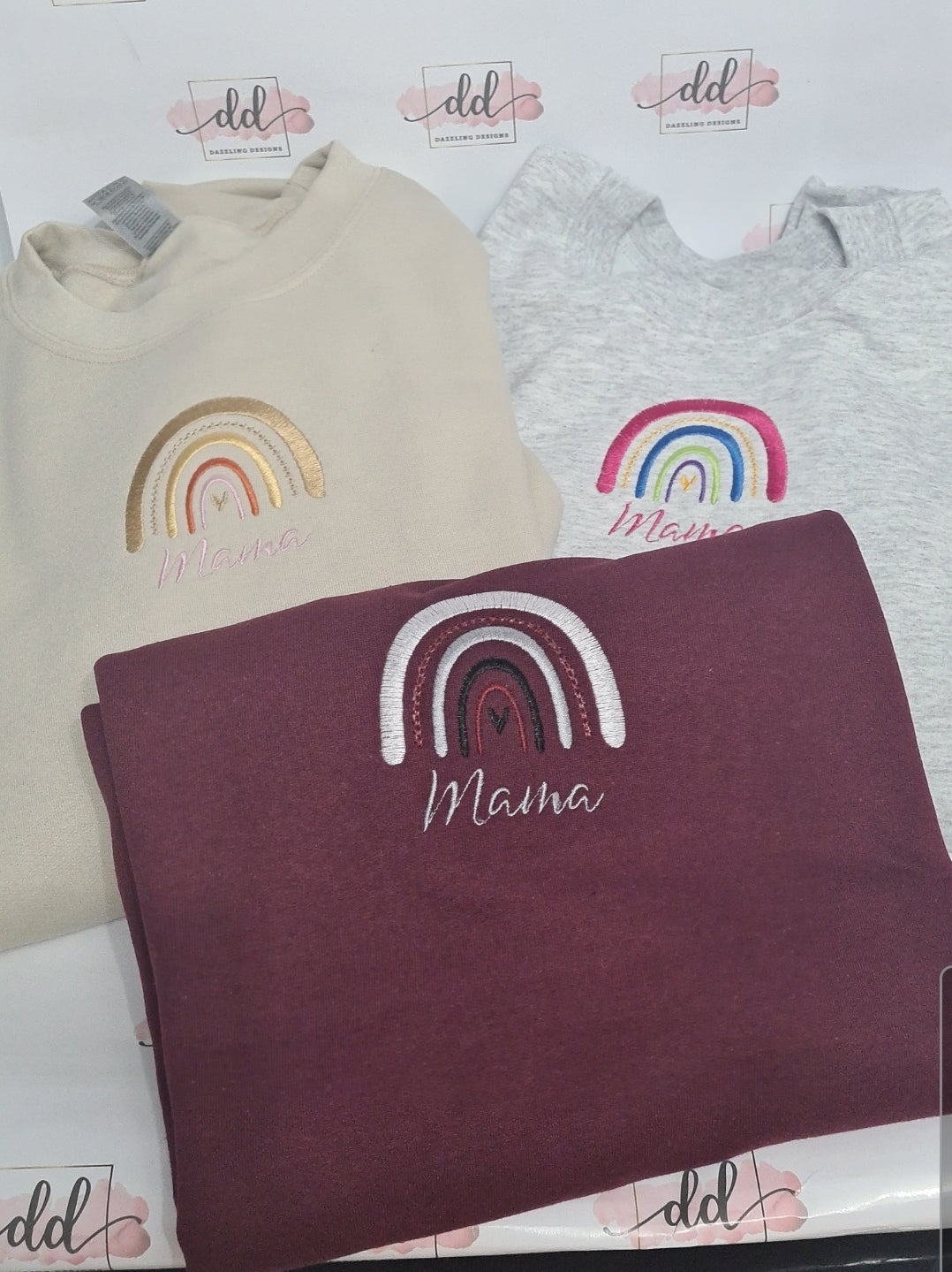 Rainbow mama embroidered jumper