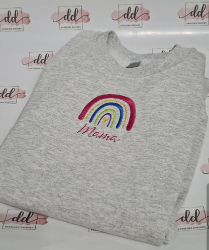 Rainbow mama embroidered jumper