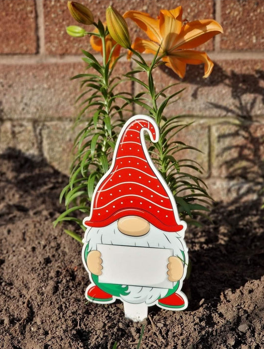 Gnome garden plant labels