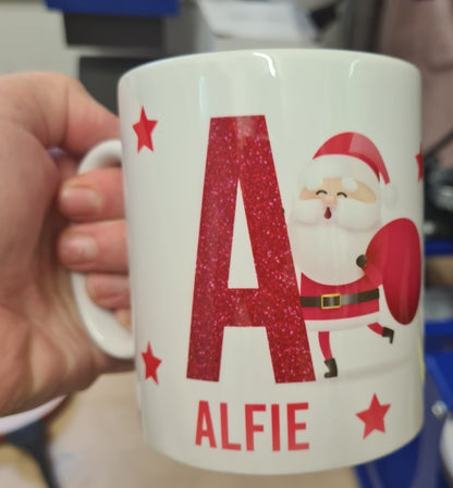 Christmas initial mugs