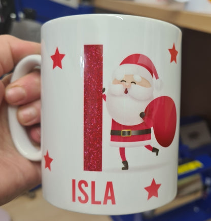 Christmas initial mugs